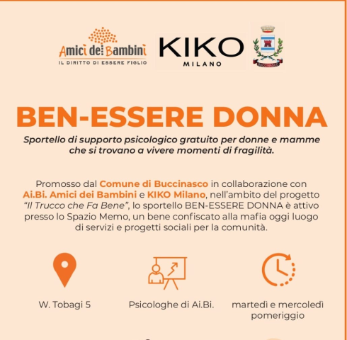 Comune di Buccinasco, Ai.Bi. e KIKO Milano per le donne in difficoltà
