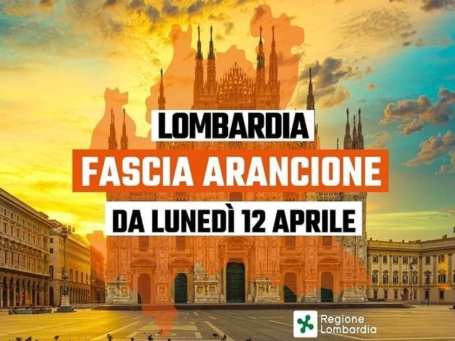 Buccinasco Covid 19, Lombardia in zona arancione dal 12 aprile